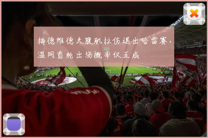 梅德维德夫腹肌拉伤退出哈雷赛,温网首轮出场概率仅五成